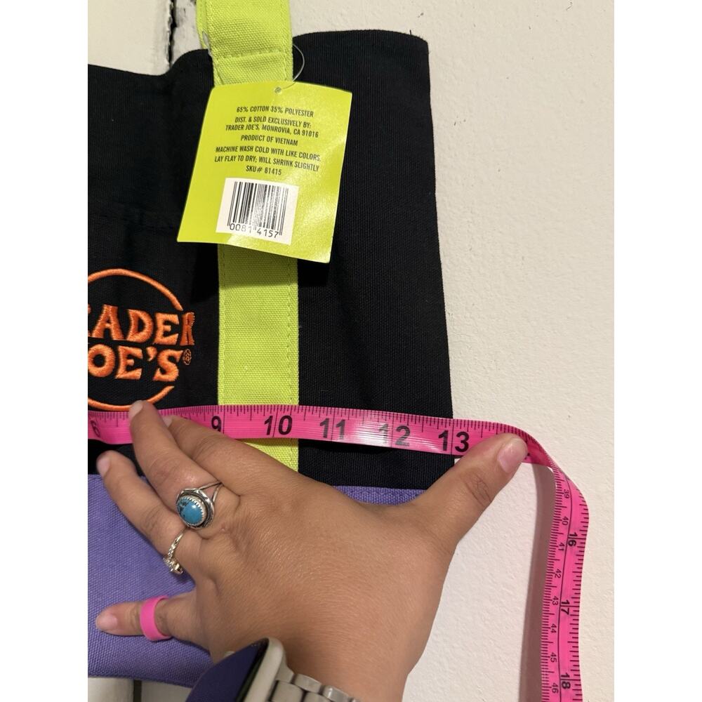 Trader Joe's Purple/Black Mini Tote Bag Halloween Trick or Treat Edition - Picture 2 of 5